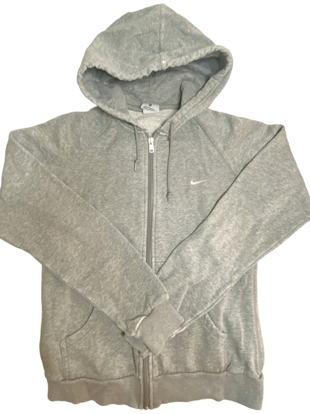 Nike Sportswear Gym Full Zip Hoodie Grey Womens Sz Medium Sweatshirt